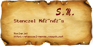 Stenczel Ménás névjegykártya